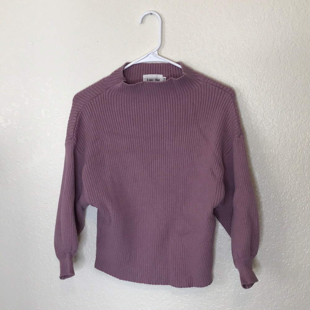 Line & Dot Mock Neck Sweater